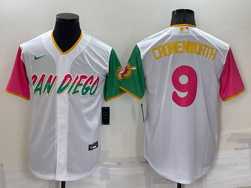 Men San Diego Padres #9 Cronenworth White City Edition Game Nike 2022 MLB Jersey